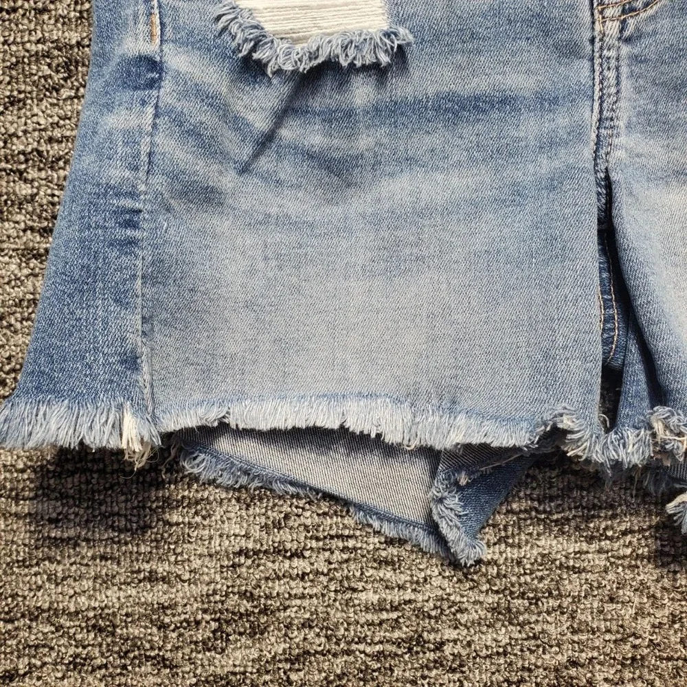 American Eagle Super Stretch Hi-Rise Shortie Denim Cutoff Shorts Women 4 Blue